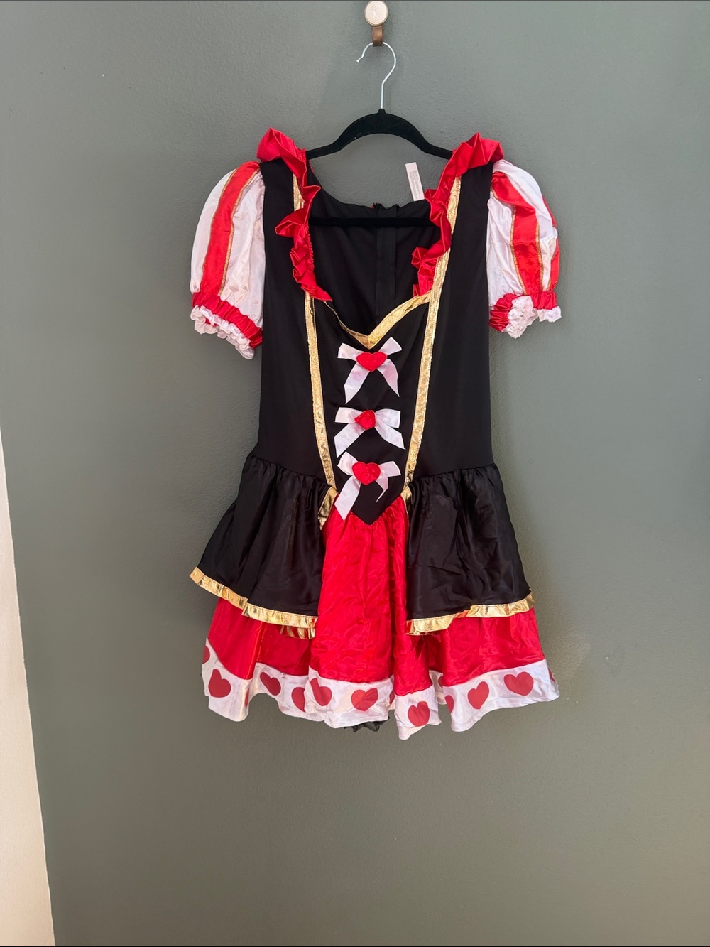 Halloween Queen of Hearts Costume Womens M Alice Wonderland